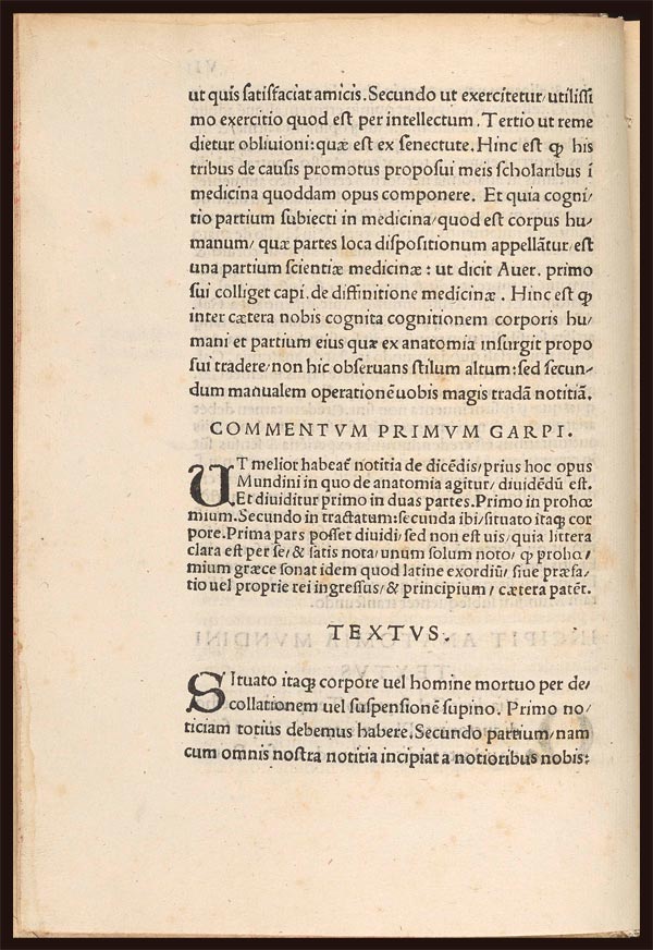 Mondino’s Anatomia