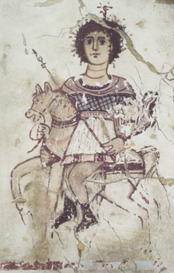 Archival Photograph: Wall Painting of Soldier God