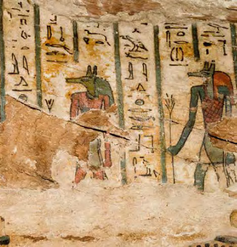 Jackal gods in a procession