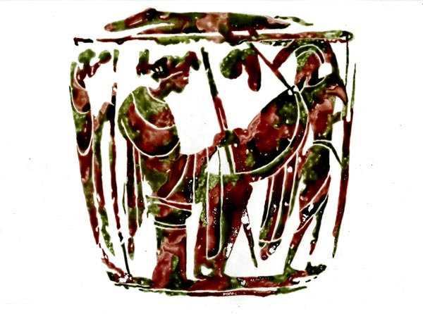 Vase with departure scene