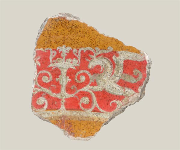 Fourth style fragment with griffin candelabrum