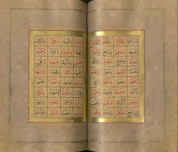 Checkerboard of the "Beautiful Names" of God