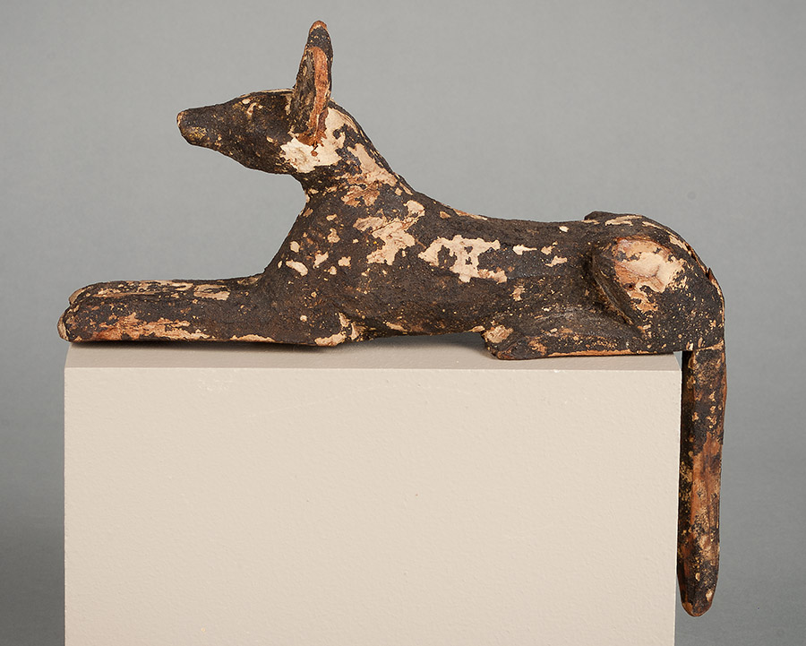 Wooden jackal figure